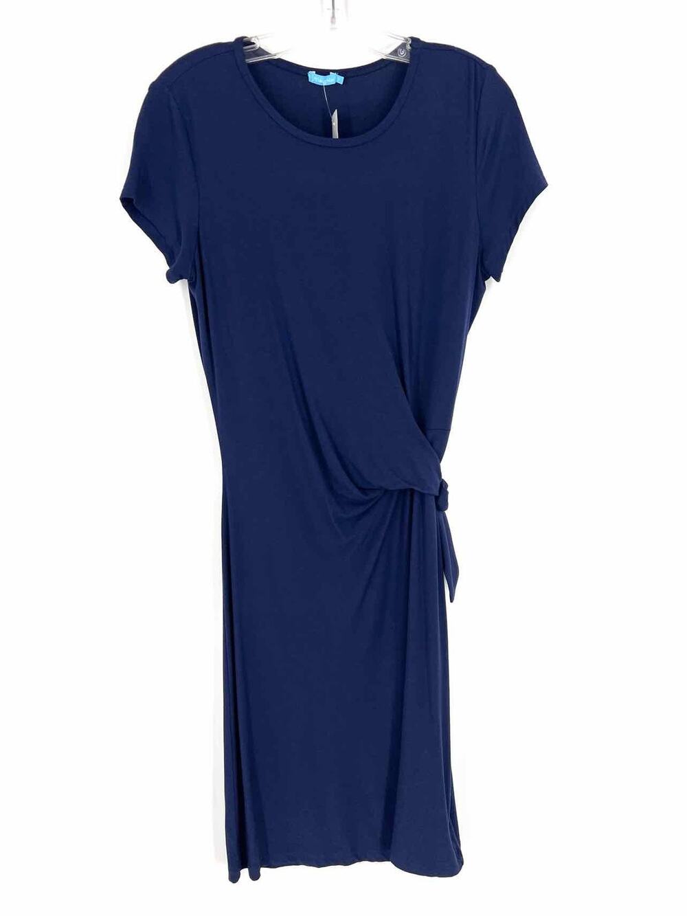 J. McLaughlin Size S Navy Knot Solid Designer Dress